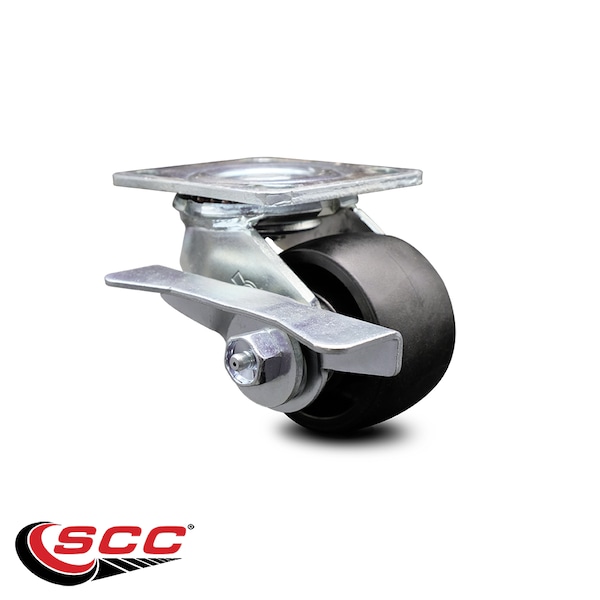 3.25 Inch Glass Filled Nylon Swivel Caster with Ball Bearing and Brake SCC